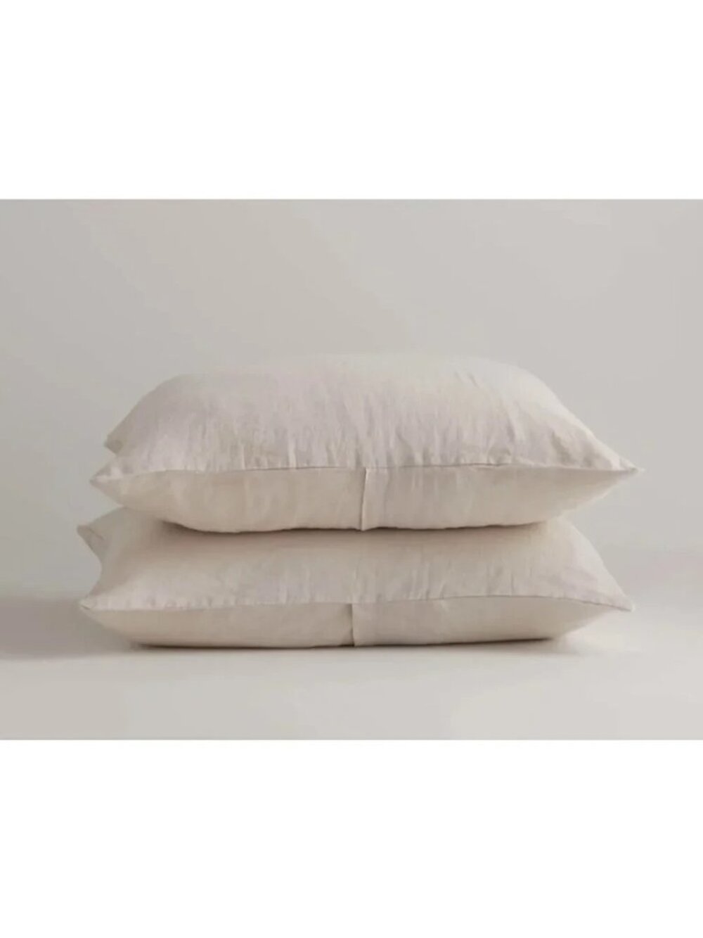 Quince European Linen Pillow Shams - Set of Two - Sand - Standard Size - NEW